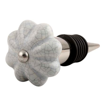 Steel Grey Melon Crackle Ceramic Wine Stopper